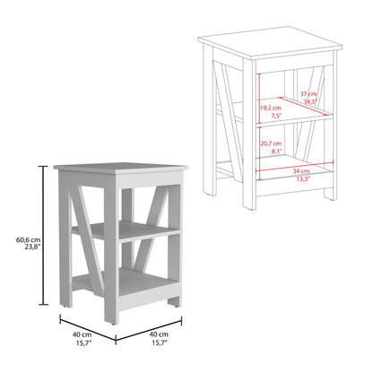 Taylor End Table, Side Table, Nightstand, 3-Tier Storage Shelf, Sofa Table for Small Space