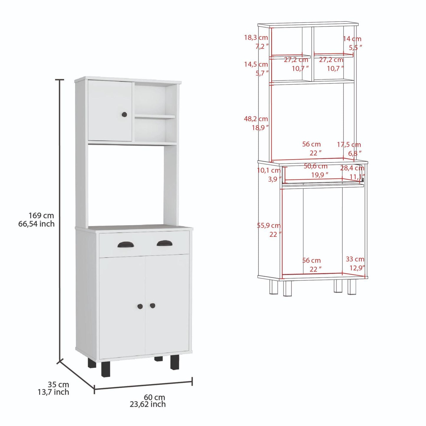 Salem Kitchen Pantry, Microwave Cabinet for kitchen