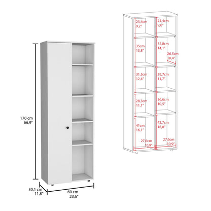 Hoyt Kitchen Pantry Storage Cabinet With And Five Interior And Exterior Shelves