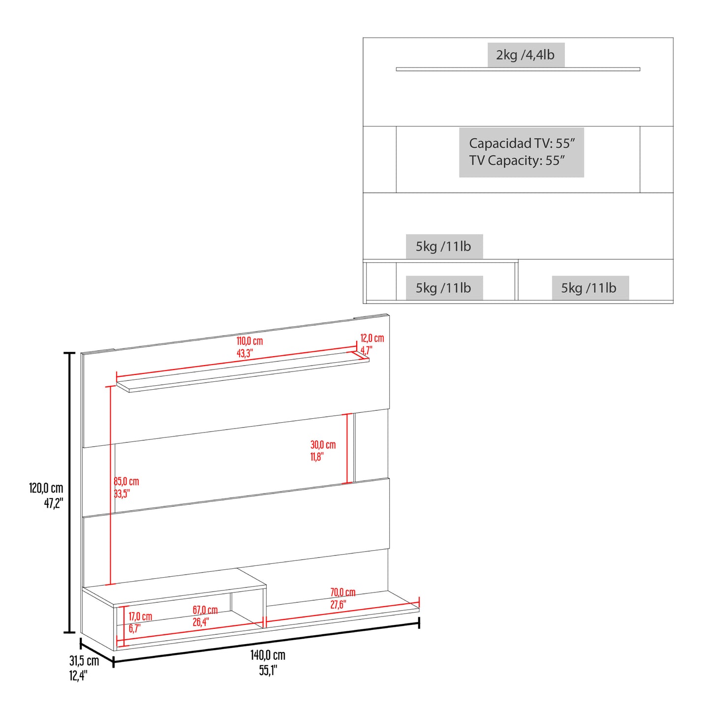 Being Floating Entertainment Center, Wall TV Stand