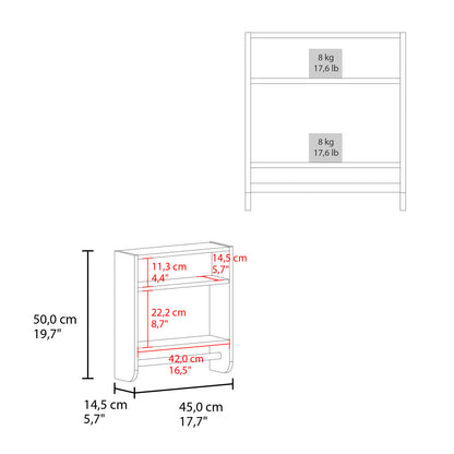 Botiq 19.7" H x 17.7" W Mirror Medicine Cabinet with Towel Rack White, One door with Two interior Shelves for Bathroom, Kitchen