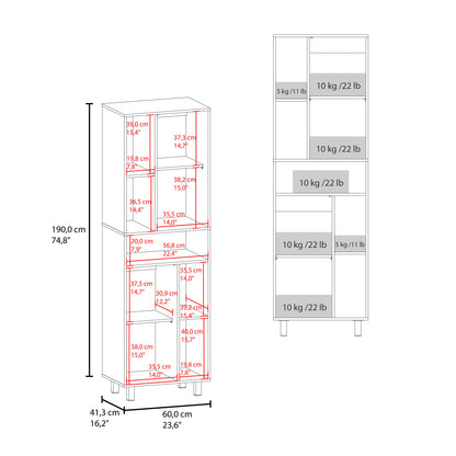 Bryce Pantry Cabinet With Two Doors And Multiple Storage Compartments