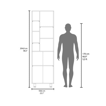 Burton Kitchen Pantry with 2 Doors, Adjustable Shelves, side Shelves, Compact Storage Cabinet for Kitchen Organization