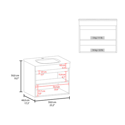 Floating Vanity Chaux 23.2" Wide