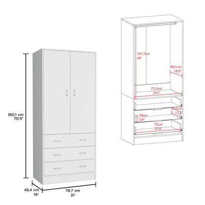 Taly Double Door Armoire White