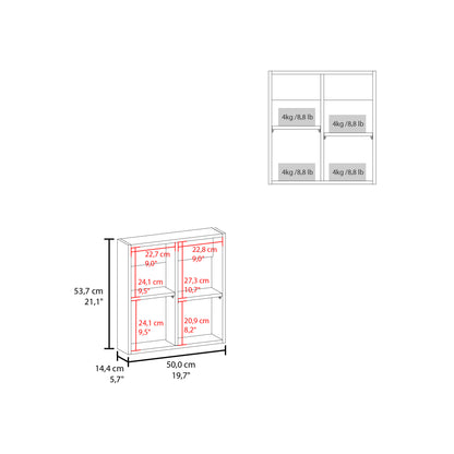 Duma 21.1" H x 19.7" W Mirror Medicine Cabinet, One door with Four interior Shelves for Bathroom, Kitchen