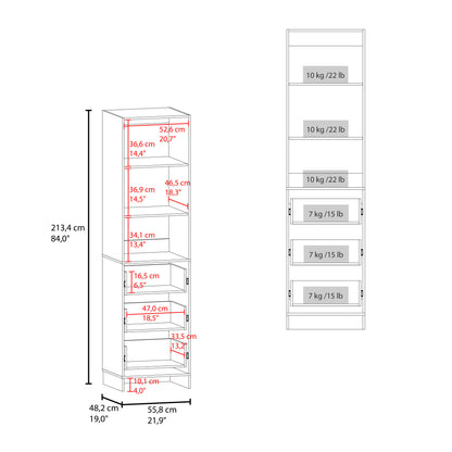 Eco Closet Free-Standing Wardrobe Tower with 3 Spacious Drawers, Open Shelves for Clothes, Bedroom Storage Organizer, Vertical Closet System for Small Spaces, Modern Space-Saving Clothing Cabinet