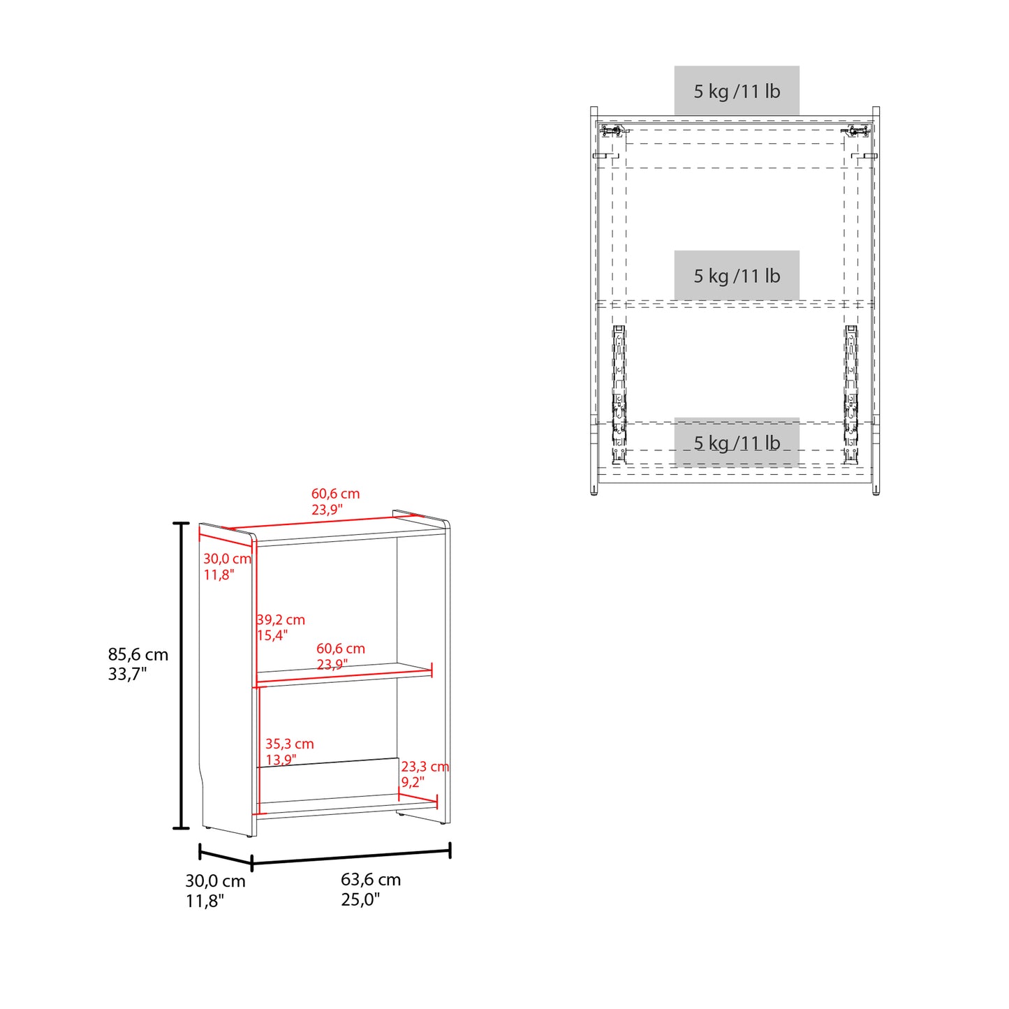 TUHOME Leslie Retractable Desk with Built-in Storage Shelves, Space Saving Computer Writing Table