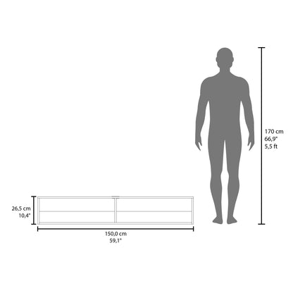 Eco Floating Tv Stand 59" Wide with Two Shelves