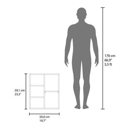 Quintana Wall-Mounted Mirror Medicine Cabinet With One Door And Four Open Compartments
