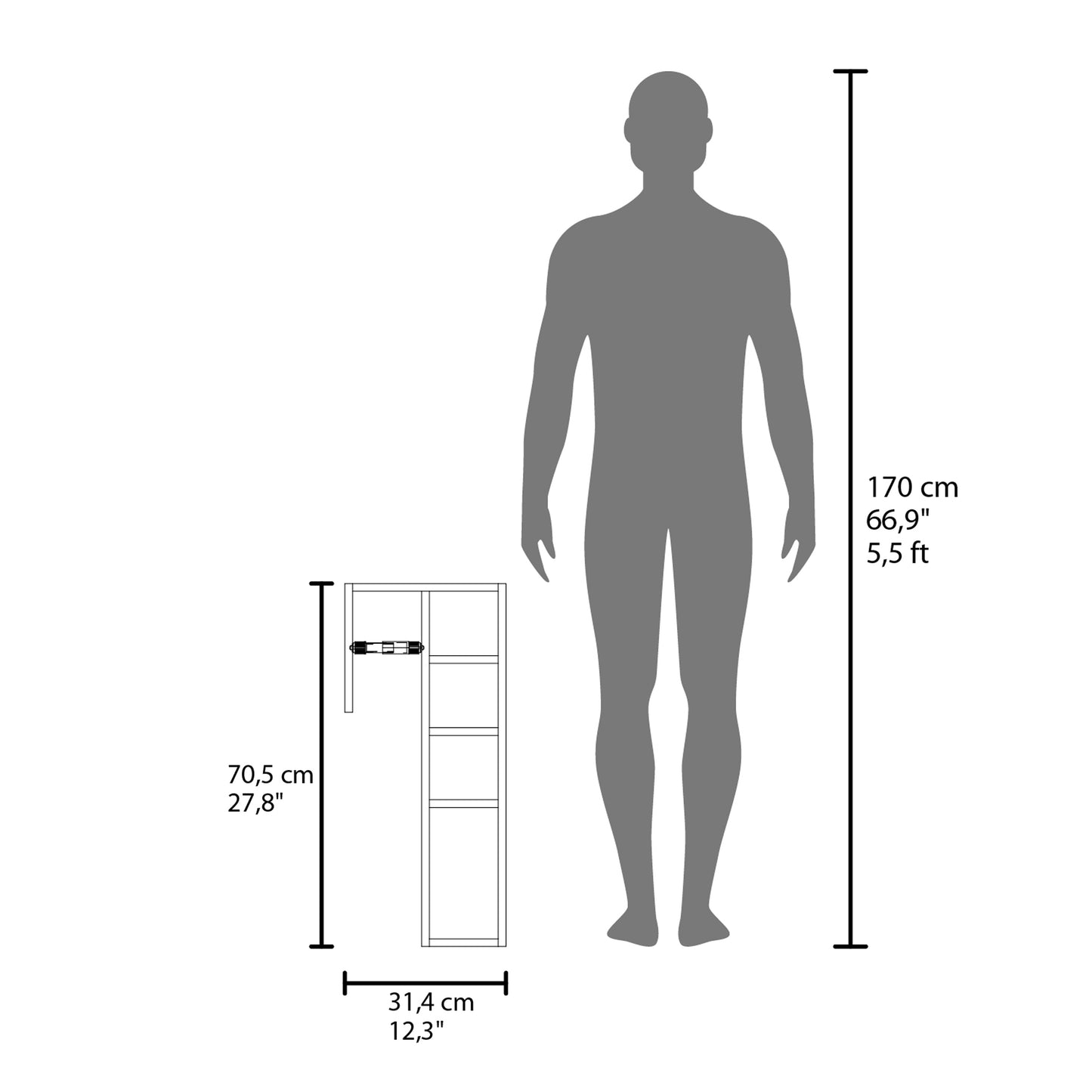Lodi Freestanding Toilet Paper Cabinet With Slim Vertical Design And Storage Compartment