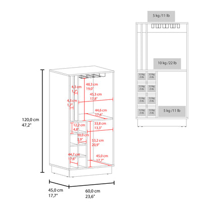 Caoba Home Bar Cabinet with Wine Bottle Storage, Glass Holder, Shelves and Cabinet Doors for Dining Room, Kitchen, Living Room or Bar Area