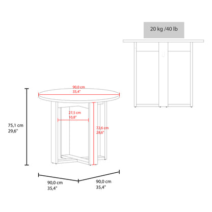 Lily Minimalist Circular Dining Table, Freestanding Dining Room Option, Fits up to 4 Chairs
