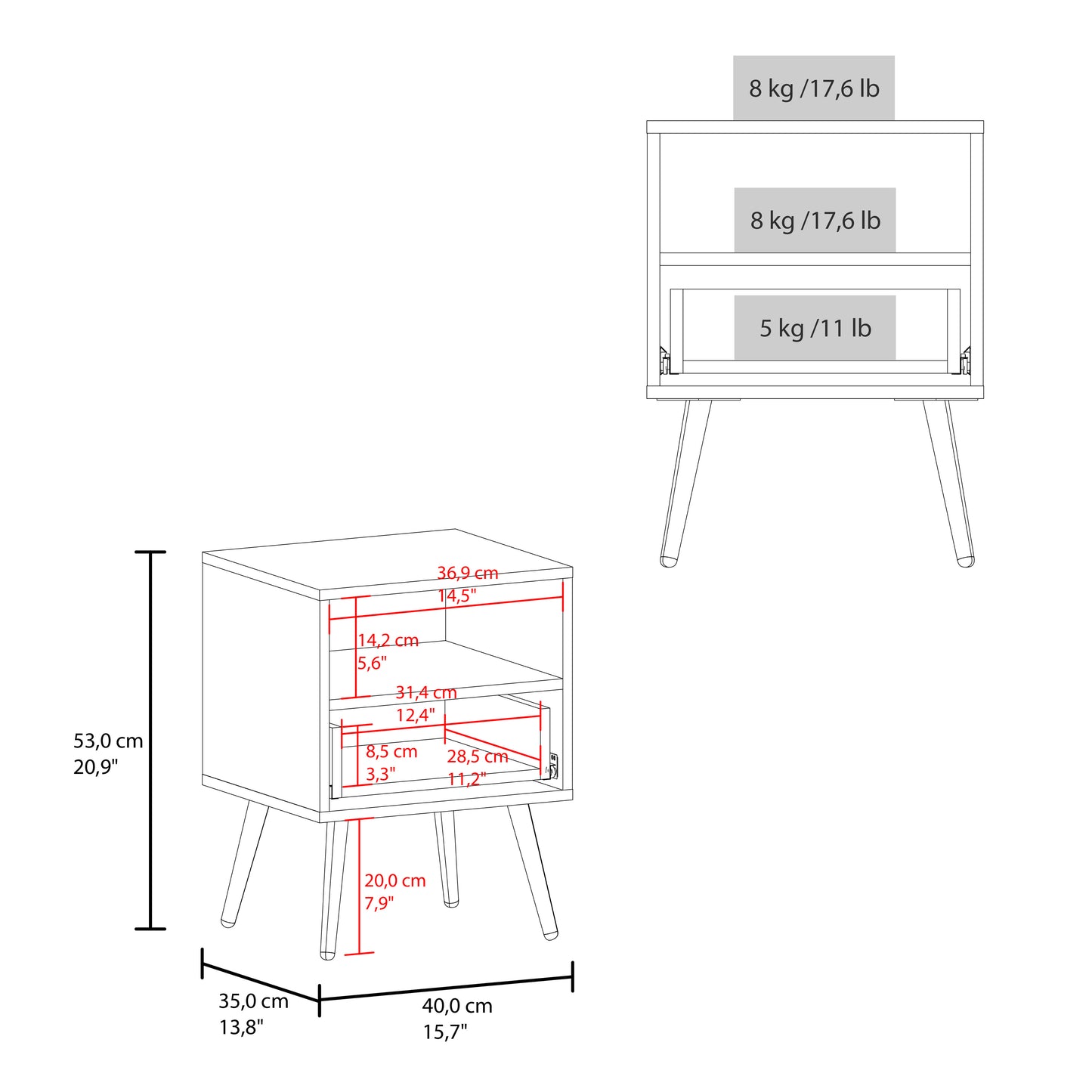 Wenden 21" High Nightstand