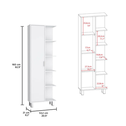 Crovie Linen 63-Inch High Bathroom Cabinet Storage Cabinet With Four Open Shelves