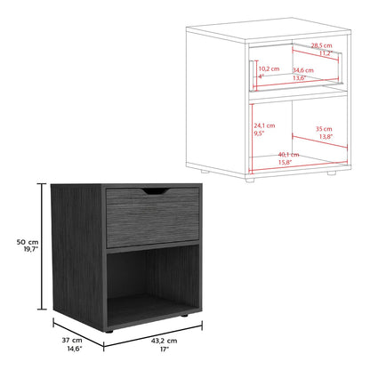 Aberdeeen 19.7-Inch High Nightstand Light Gray