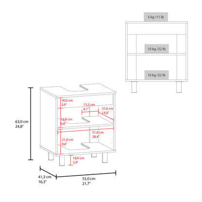 Marlo Under Sink Cabinet with Two Doors and Interior Storage Shelves, Cut-Out Back, 22” Wide Freestanding, Modern Bathroom Storage
