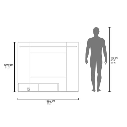 Munt 70" TV Stand with 5 Open Shelves, Modern Media Console for Living Room Entertainment Storage