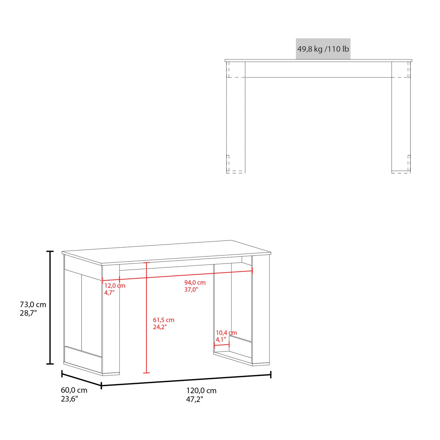 Oviedo Desk for Office 47.5" Wide