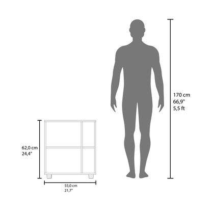 Pascuale Two Side Shelves Under Sink Cabinet with One Doors, Cut-Out Back, Compact 22” Freestanging Bathroom Storage