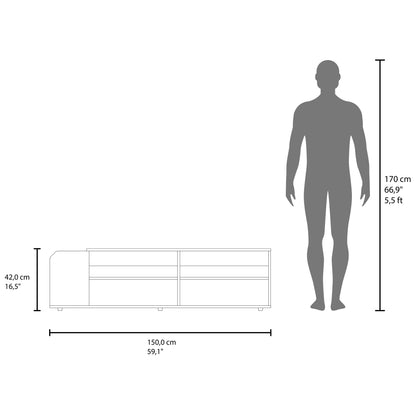 Solene TV Stand with Open Shelves For Various Modern Storage, Media Console for Living Room