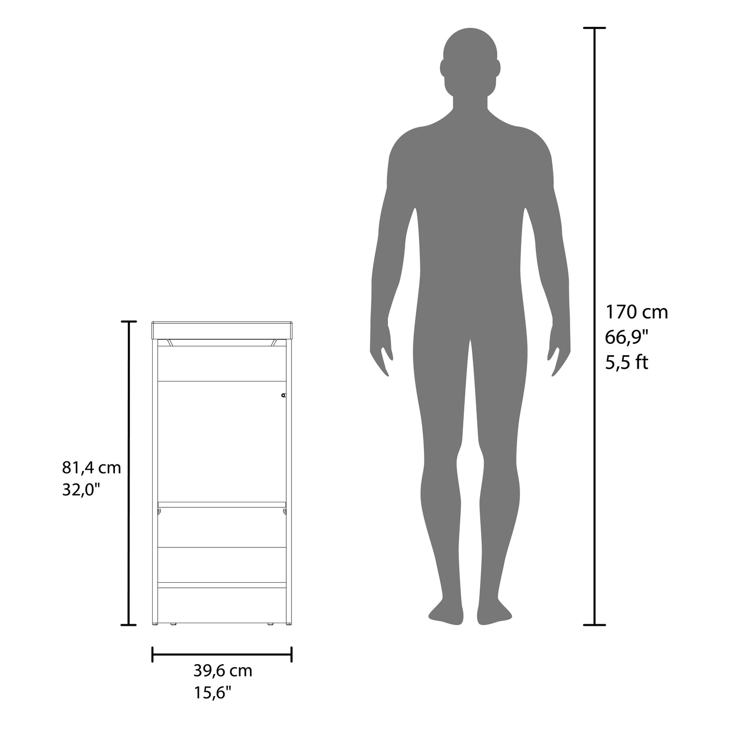 Syracuce Floorstanding Bathroom Vanity and Cabinet with Resin Sink, Compact Bathroom Storage with One Door and 2 Interior Shelves