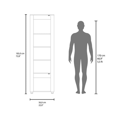 Tanalea Tall Freestanding Bookshelves and Bookcase with 3 Open Display Shelve and, 2 Doors for Hidden Storage, Living Room, Home Office or Bedroom Storage