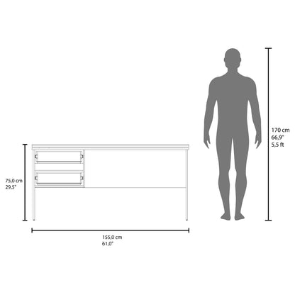 Toronto Modern Computer Desk with Storage Shelves, Spacious Workstation, Writing Table for Home Office, Study, Bedroom or Remote Work