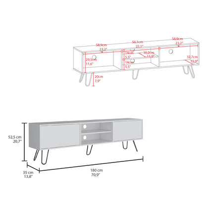 Vassel TV Rack with Two Drawers and Two Shelves