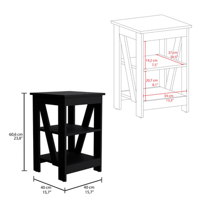 Taylor End Table, Side Table, Nightstand, 3-Tier Storage Shelf, Sofa Table for Small Space