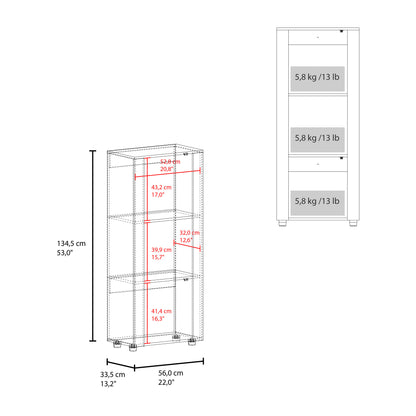 Tonalea 53" Freestanding Vertical Bookcase with Two Doors Cabinet and Three Storage Shelves, Living Room or Bedroom Storage Option
