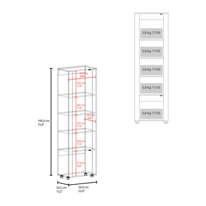Tanalea Tall Freestanding Bookshelves and Bookcase with 3 Open Display Shelve and, 2 Doors for Hidden Storage, Living Room, Home Office or Bedroom Storage