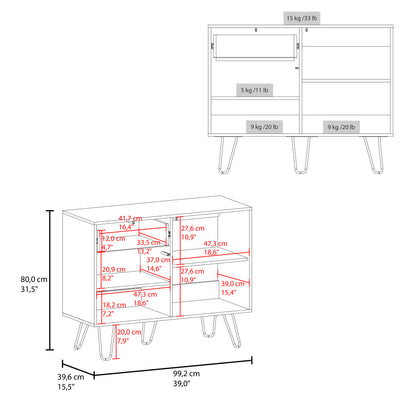 Tori Sideboard, four open shelves for Living Room