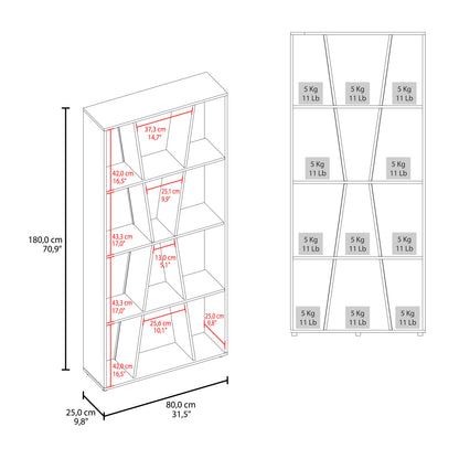 Vahugan Bookcase with Open Shelves, Modern Bookshelf Storage Organizer and Display Cabinet for Living Room, Home Office or Bedroom