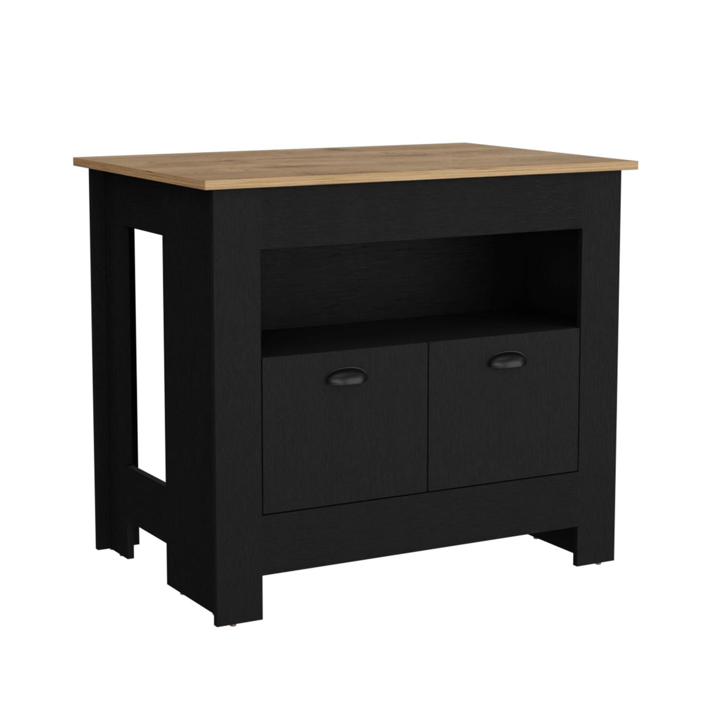 Arlet Kitchen Island Black Macadamia