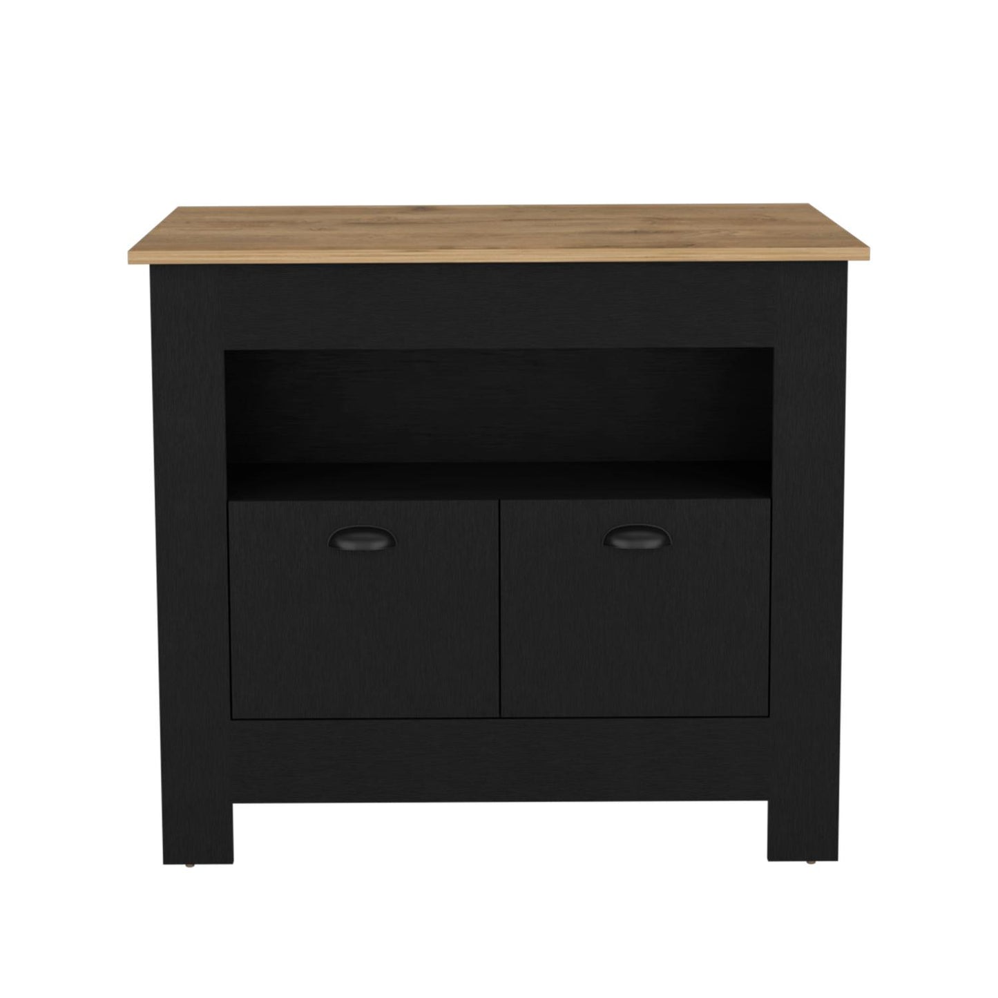 Arlet Kitchen Island Black Macadamia