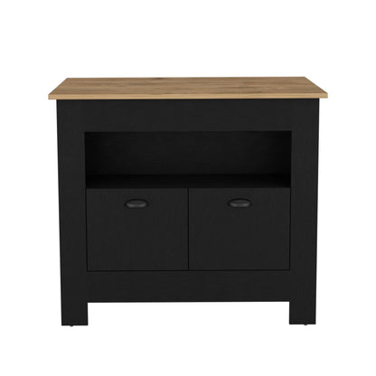 Arlet Kitchen Island Black Macadamia