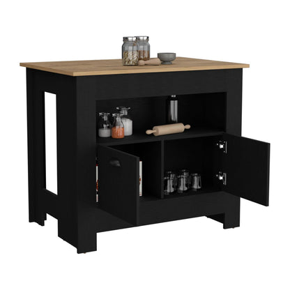 Arlet Kitchen Island Black Macadamia