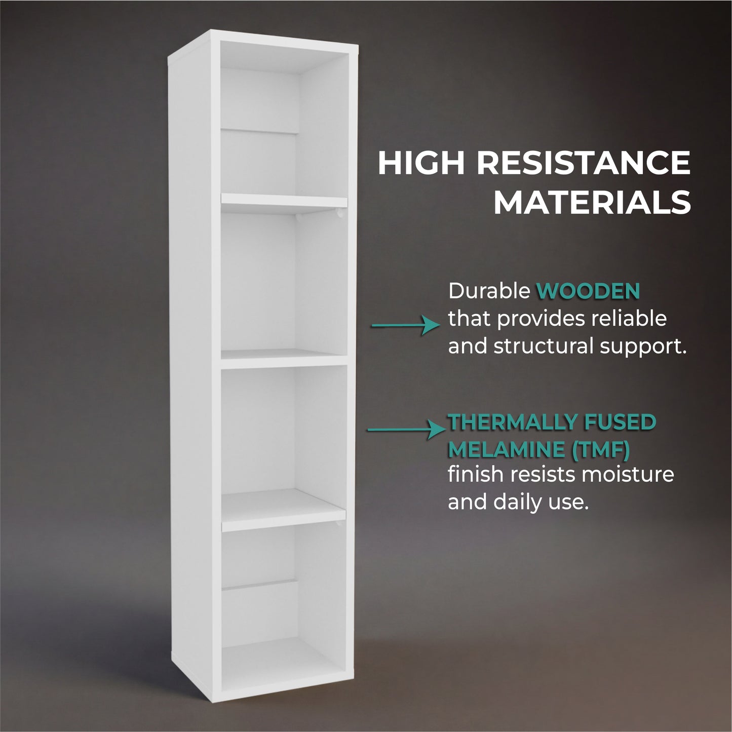 40" High Wall Cabinet, Vertical Wall-Mounted Storage Tower with 4 Spacious Shelves, Slim Bathroom Organizer for Toiletries & Towels, Space-Saving Modern Cabinet, Easy Assembly