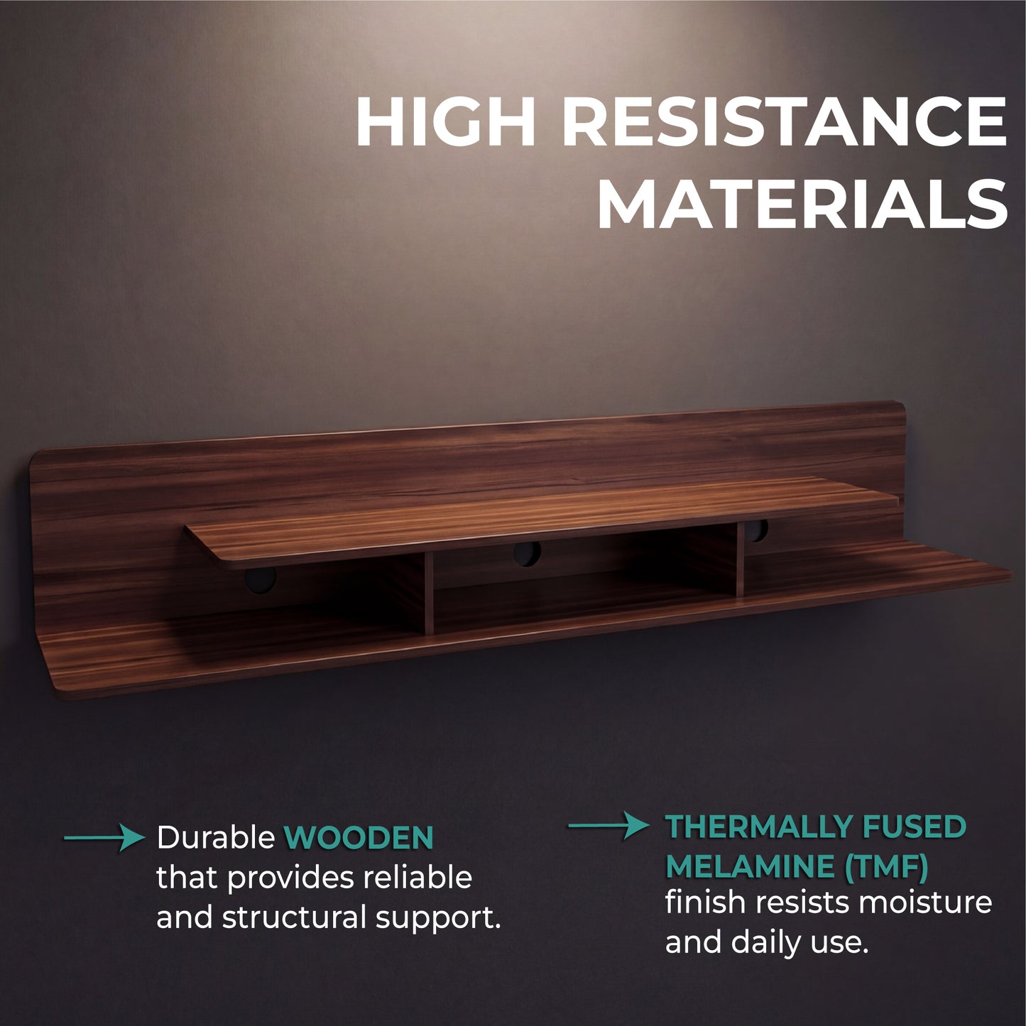 Marquis Floating TV Stand with Open Shelves, Modern Media Console for Living Room or Entertainment Area
