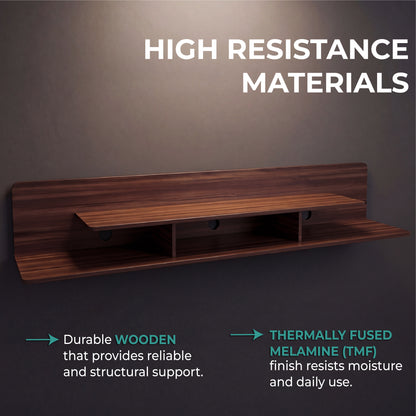 Marquis Floating TV Stand with Open Shelves, Modern Media Console for Living Room or Entertainment Area