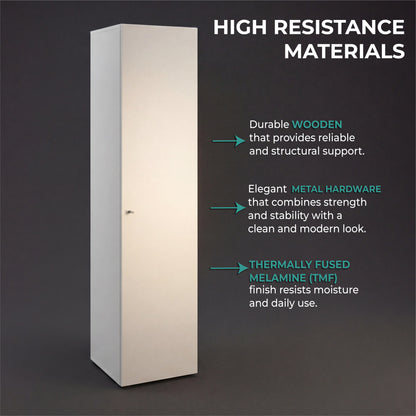 Home Linen Freestanding Tall Cabinet with Single Door and 4 Horizontal Storage Shelves, Cabinet for Bathroom, Bedroom or Laundry Room