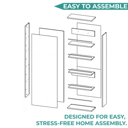 Leto Wall Mounted Shoe Rack with Full-Length Mirror, Single Door Cabinet, Space-Saving Vertical Organizer with Capacity for Ten Pairs, Entryway Storage Cabinet and Modern Shoe Organizer