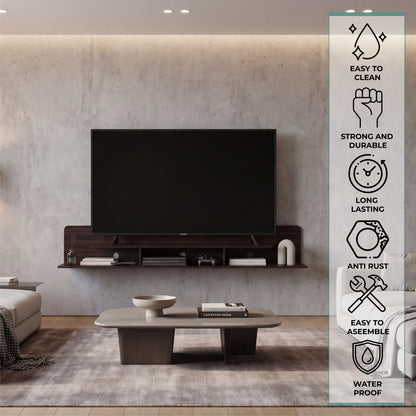Marquis Floating TV Stand with Open Shelves, Modern Media Console for Living Room or Entertainment Area