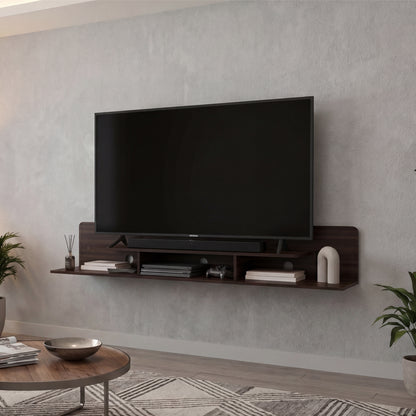 Marquis Floating TV Stand with Open Shelves, Modern Media Console for Living Room or Entertainment Area