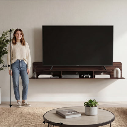 Marquis Floating TV Stand with Open Shelves, Modern Media Console for Living Room or Entertainment Area