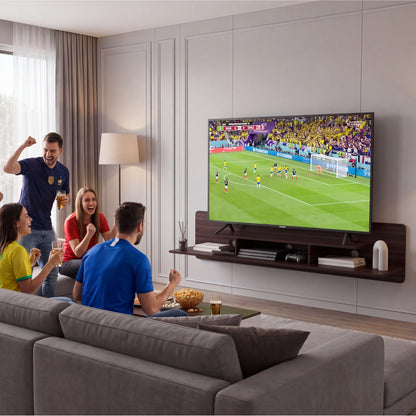 Marquis Floating TV Stand with Open Shelves, Modern Media Console for Living Room or Entertainment Area
