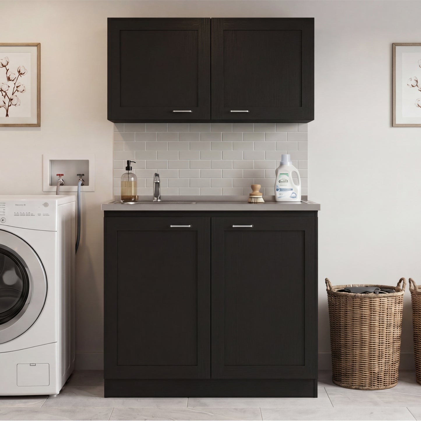 TUHOME Zurich Cabinet Set with Double Door Cabinet, Two Interior Shelves, Spacious Storage and Superior Top Surface for Organized Kitchen Spaces, Freestanding Solution for Home Efficiency and Daily Convenience