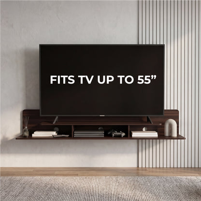 Marquis Floating TV Stand with Open Shelves, Modern Media Console for Living Room or Entertainment Area