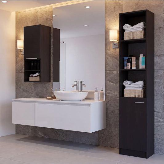 Glover 2 Piece Bathroom Set, Black Wengue Finish